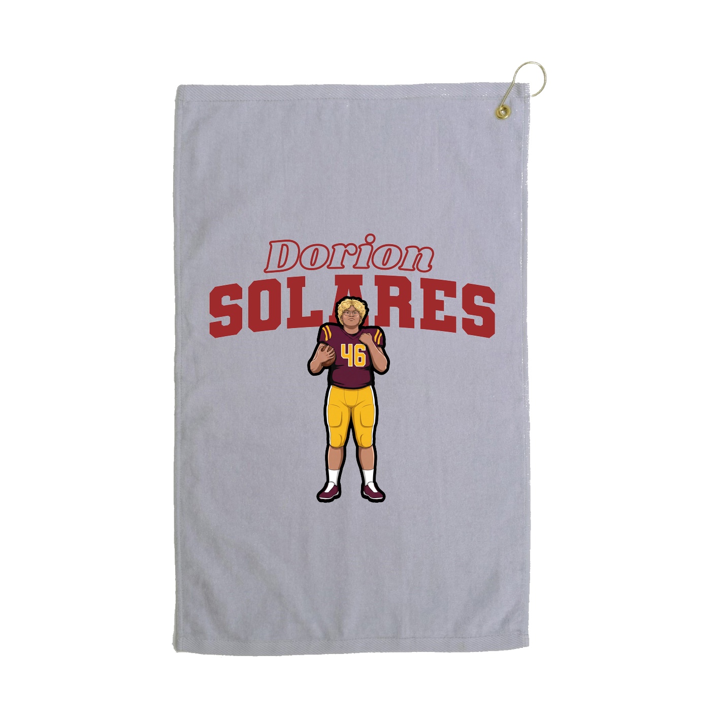 Golf Towel — Name Arch in Grey