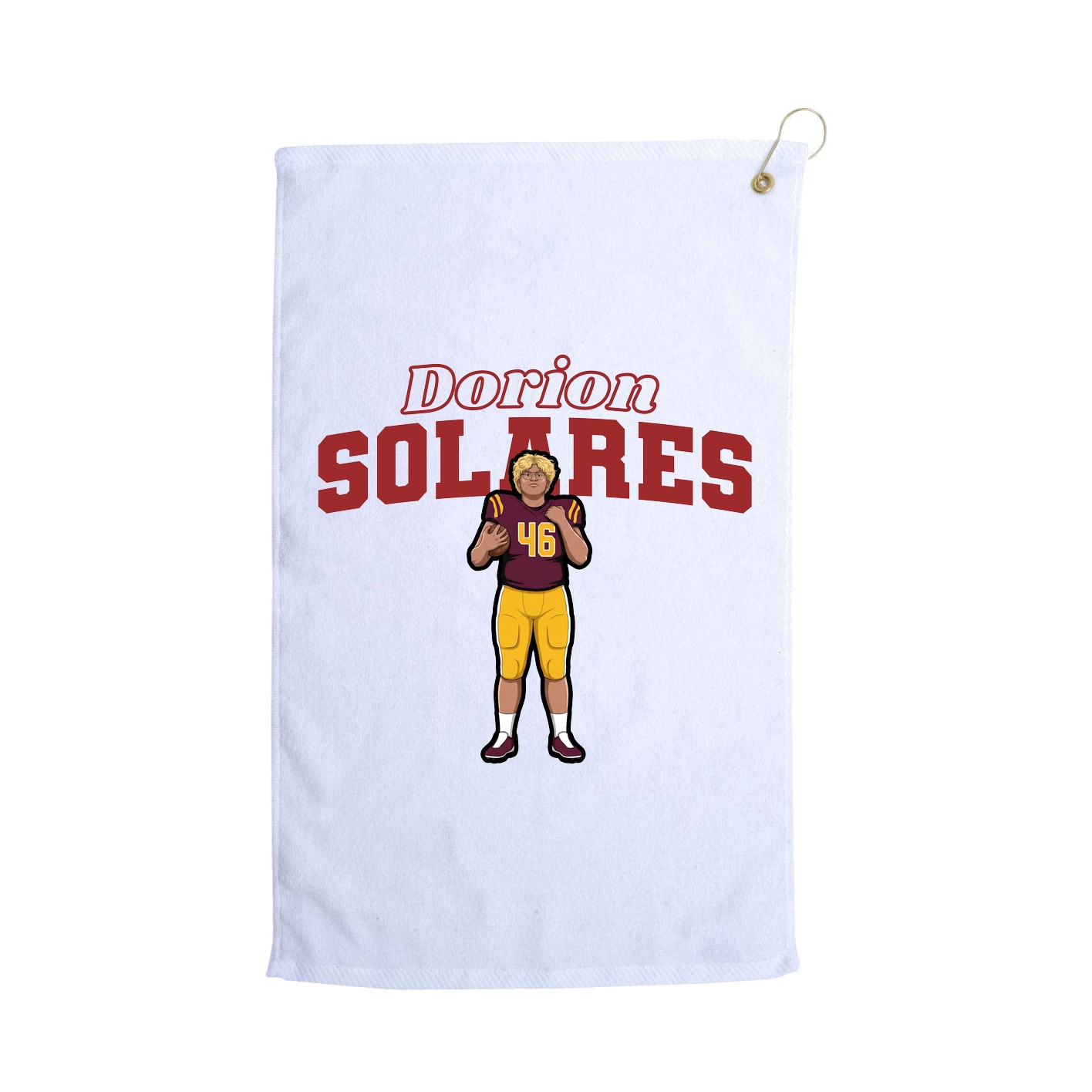 Golf Towel — Name Arch in White
