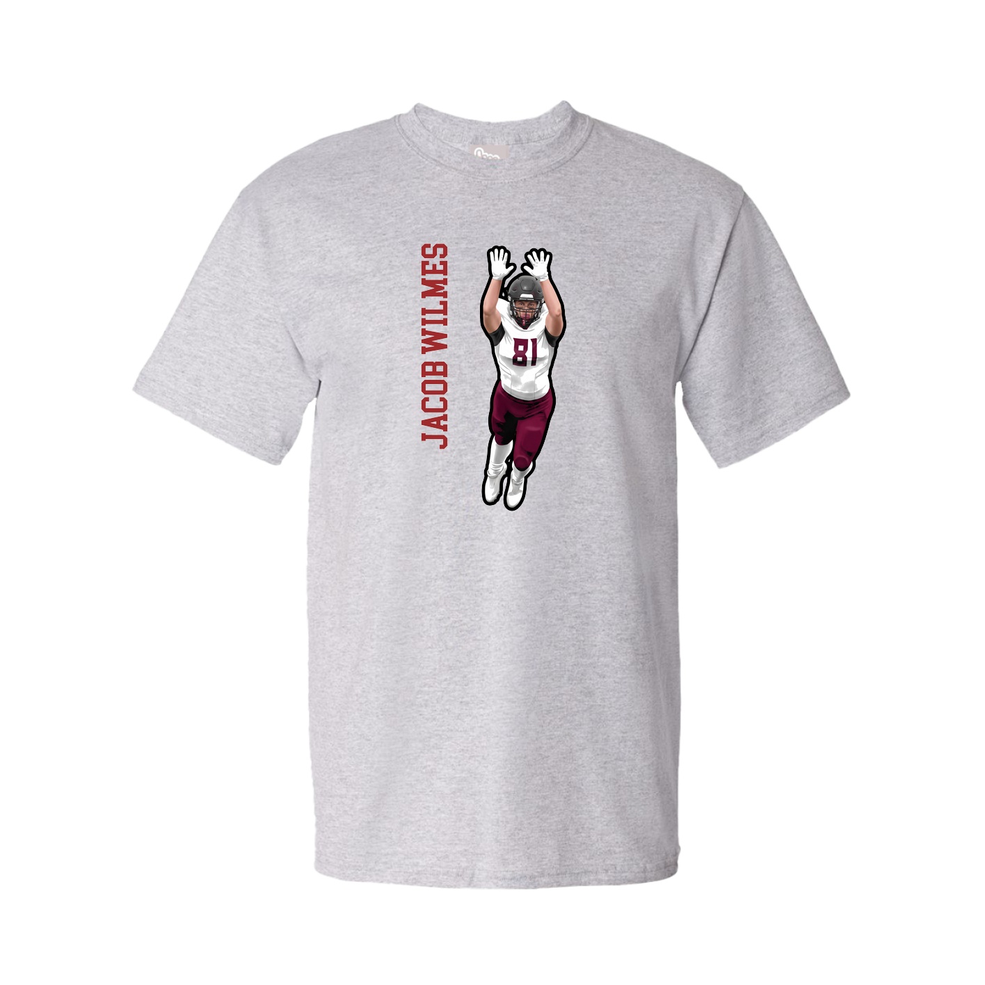 Youth Tee — Name Vertical in Grey