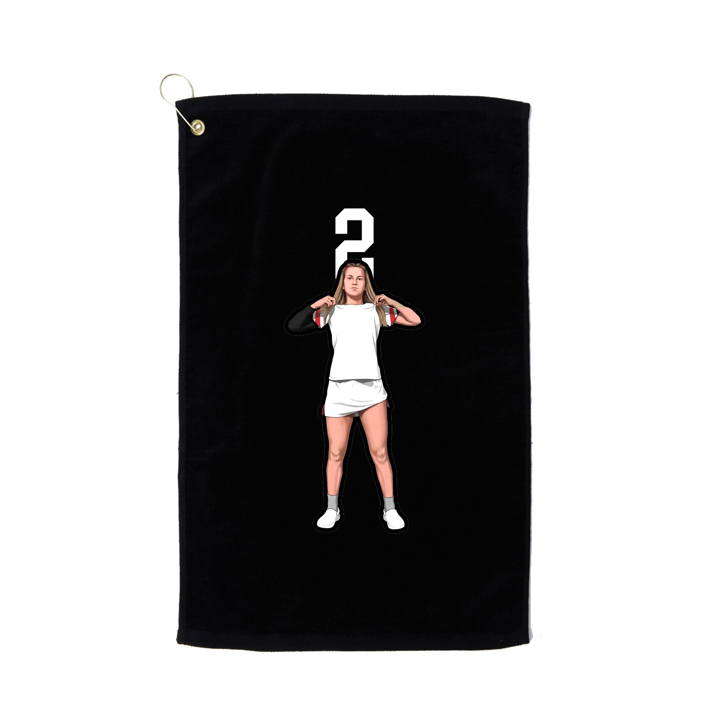 Golf Towel — Number Top in Black