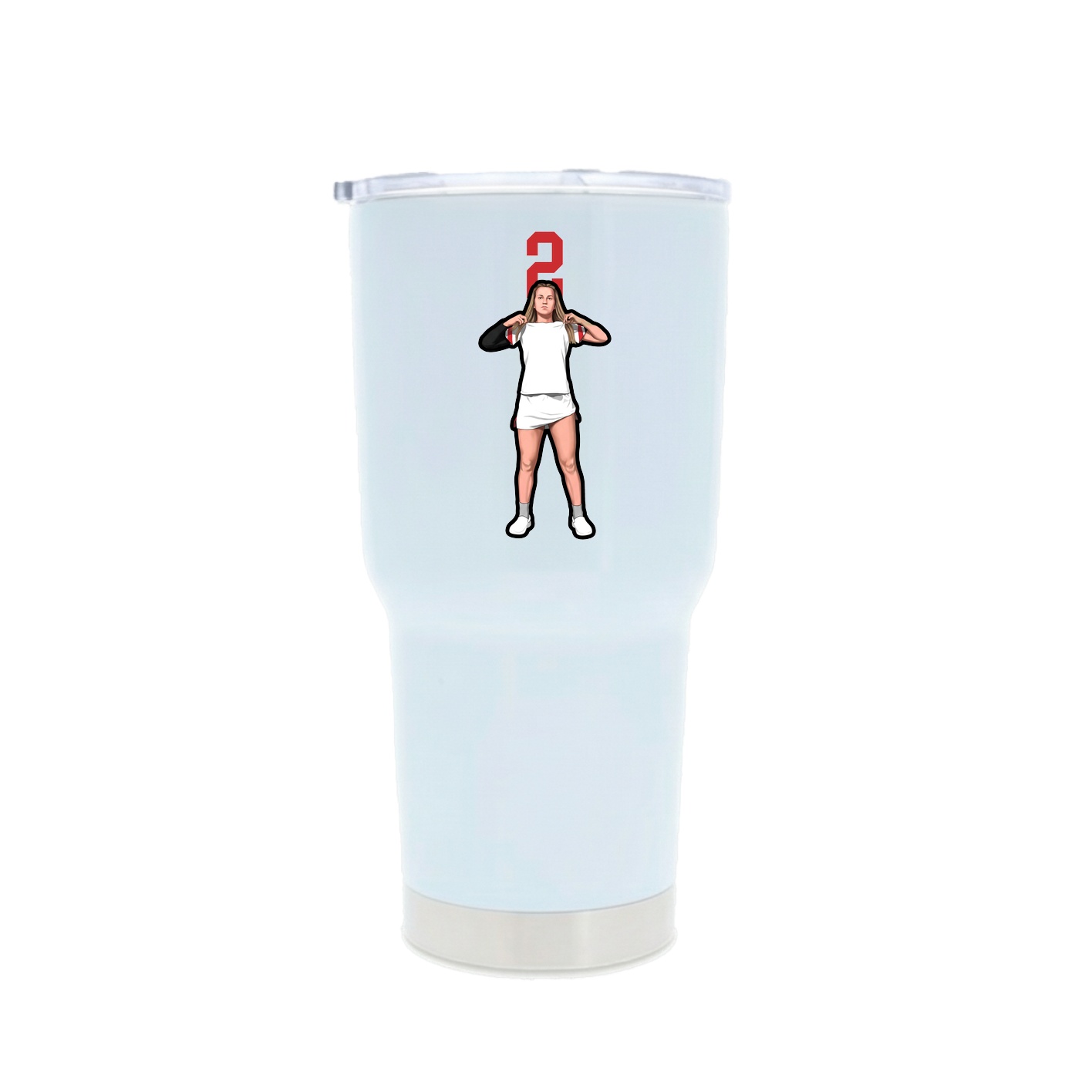 30oz Stainless Steel Tumbler — Number Top in White