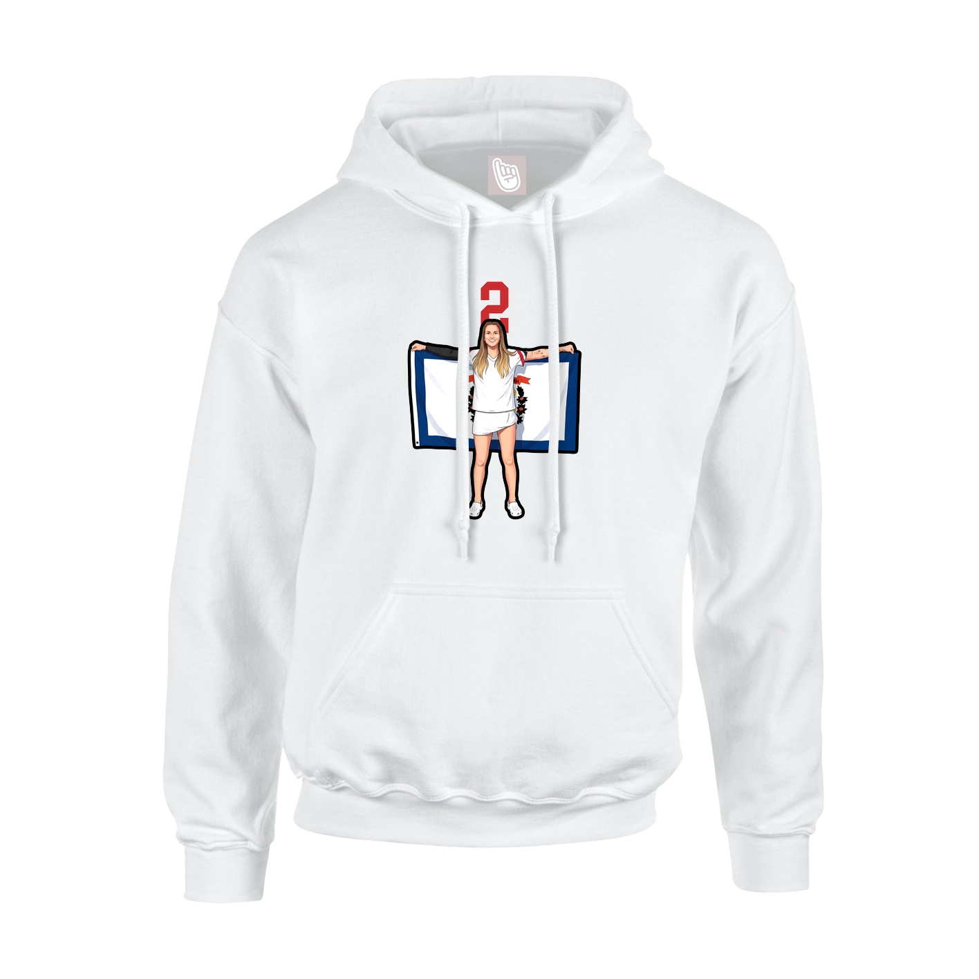 Hoodie — Number Top in White
