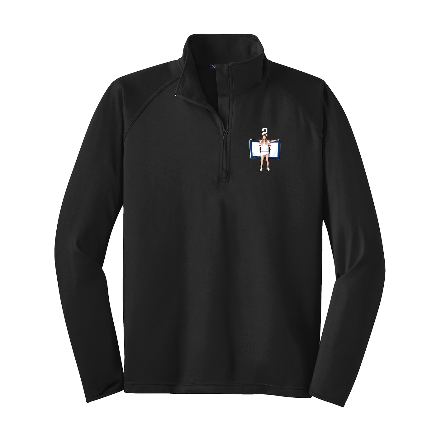 Q-Zip Pullover — Number Top in Black