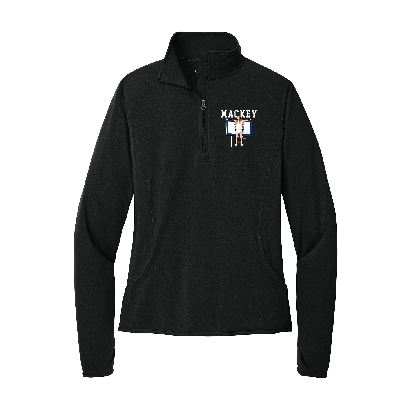 Women's Q-Zip Pullover — Shirsey in Black