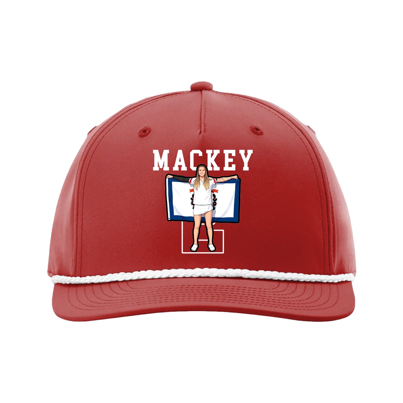 Five-Panel Classic Rope Cap — Shirsey in Red