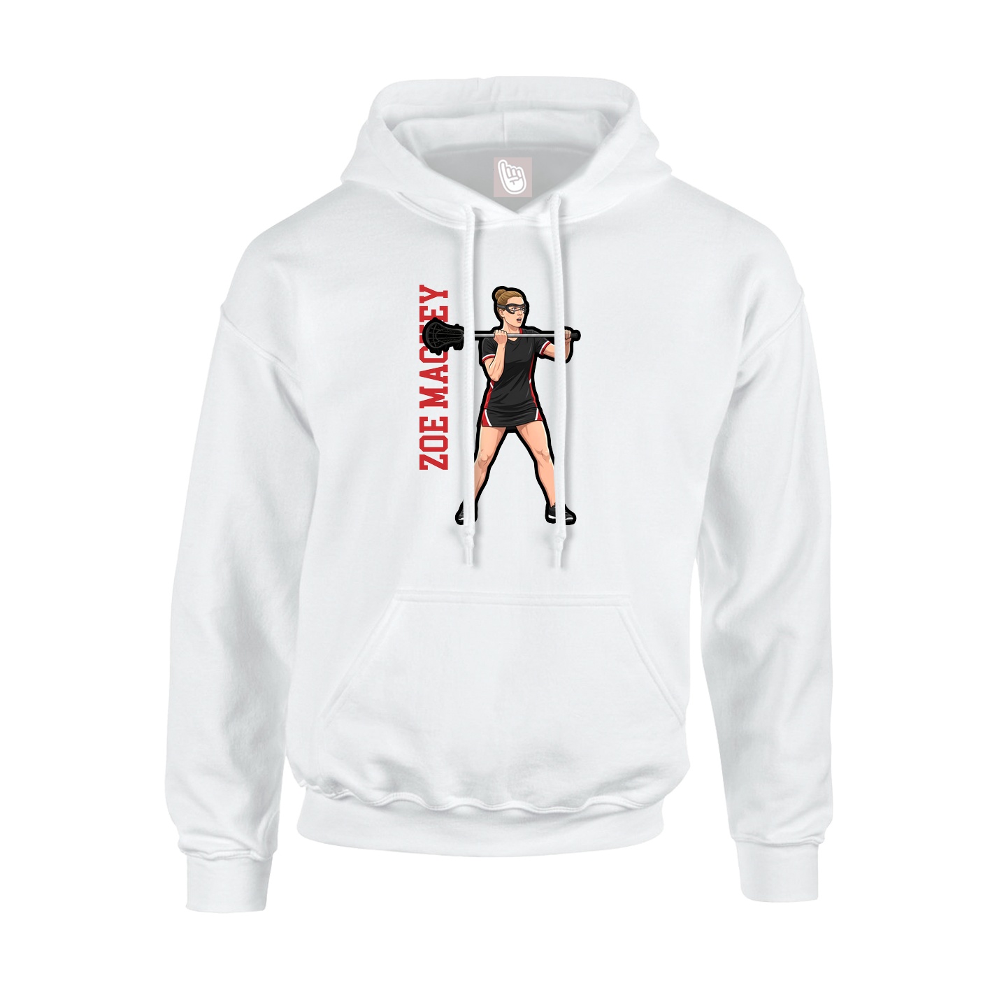 Youth Hoodie — Name Vertical in White