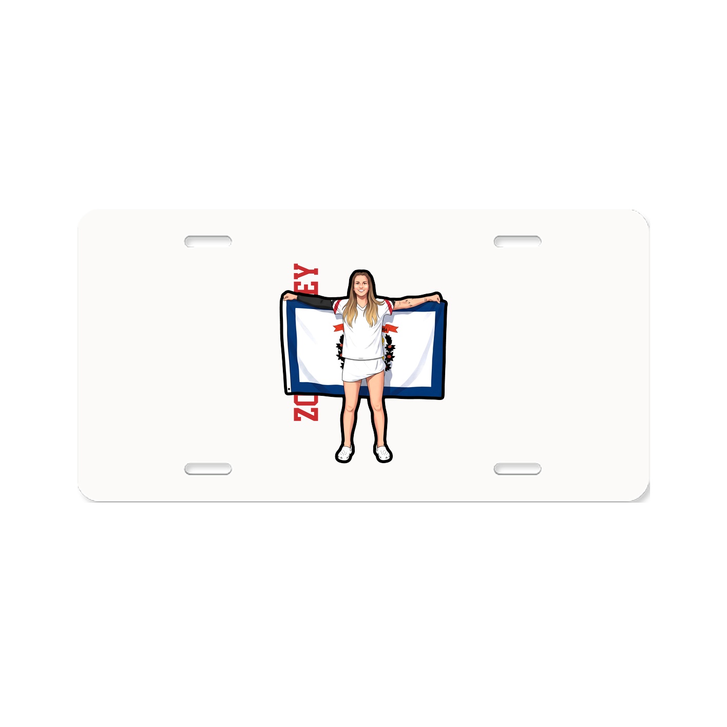 License Plate — Name Vertical in Classic