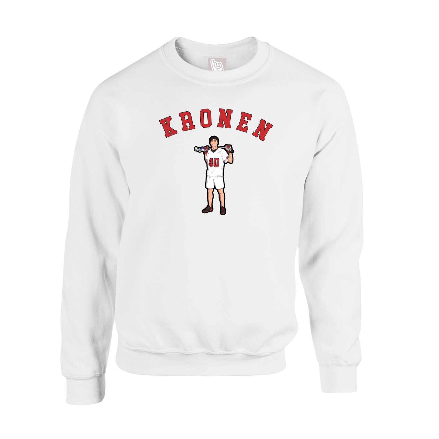 Fleece Crew — Shirsey Arch in White
