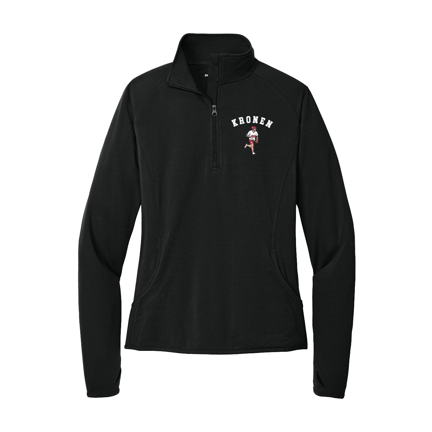 Women's Q-Zip Pullover — Shirsey Arch in Black