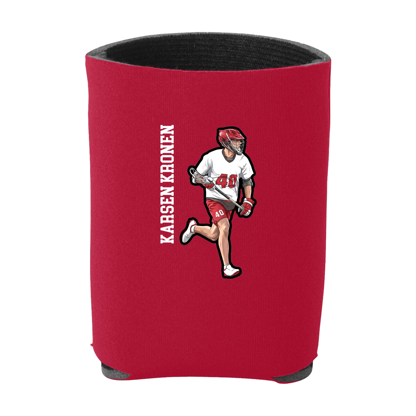 Can Holder — Name Vertical in Red