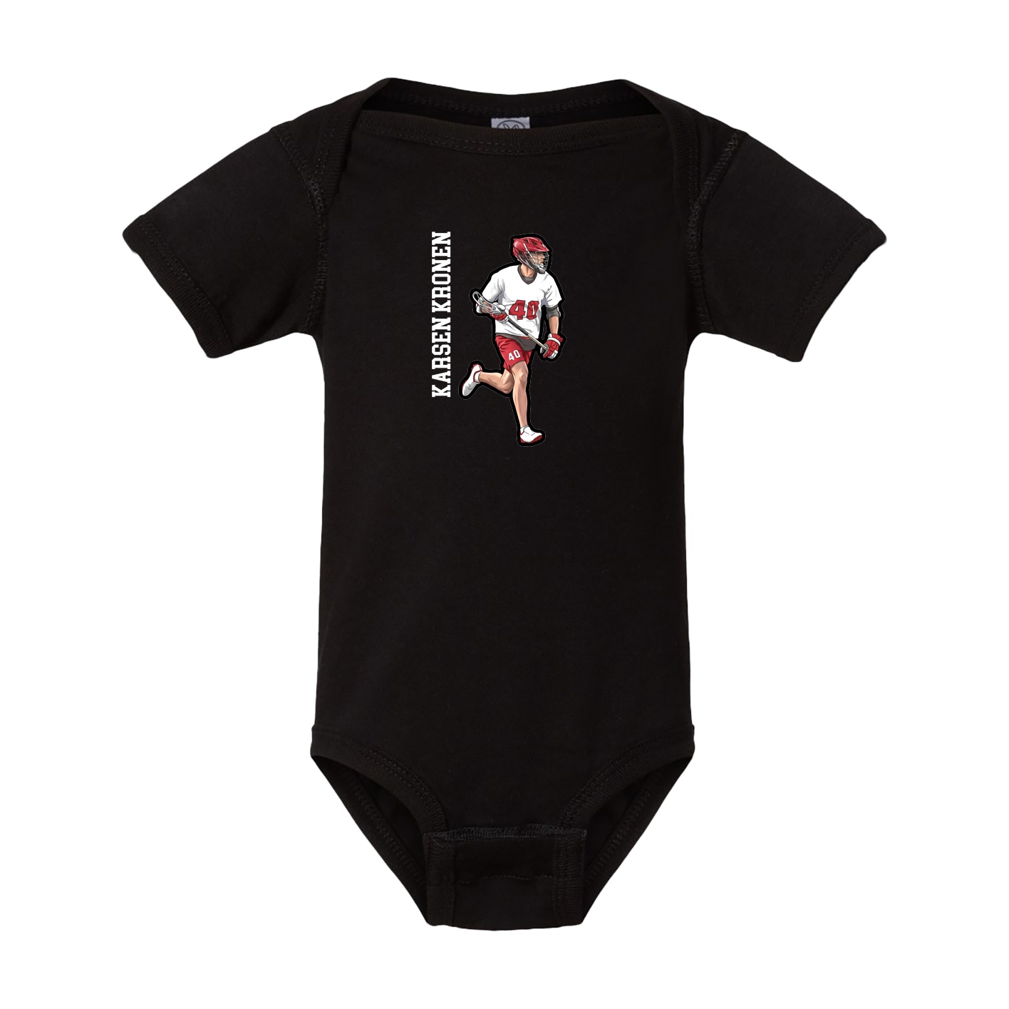 Baby Onesie — Name Vertical in Black