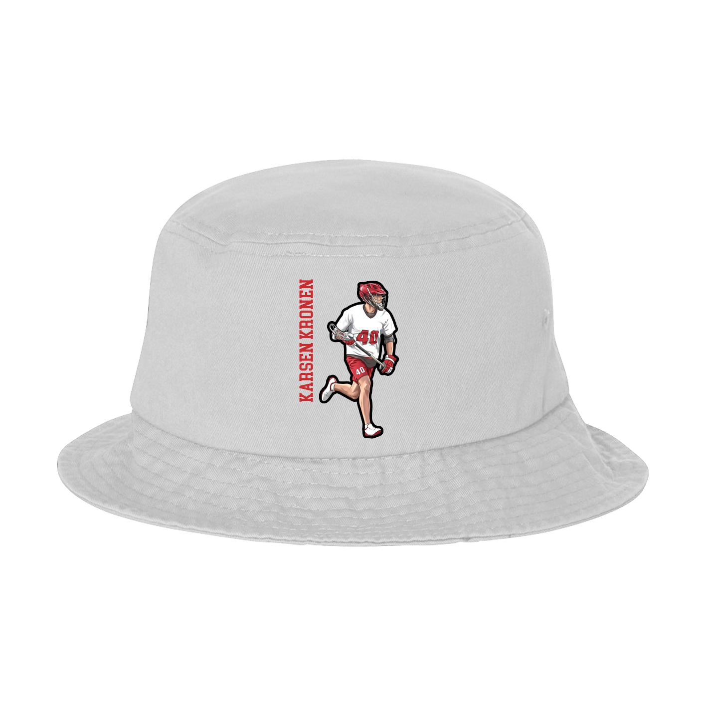 Bucket Cap — Name Vertical in White