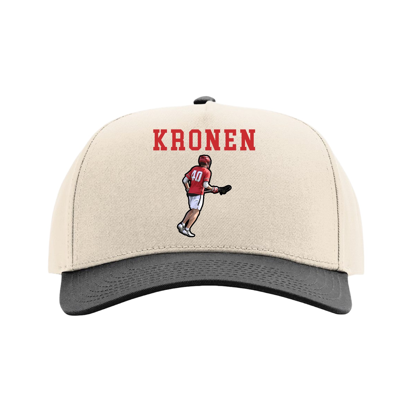 Full Fabric Five-Panel Champ Cap — Shirsey in Cream/Black