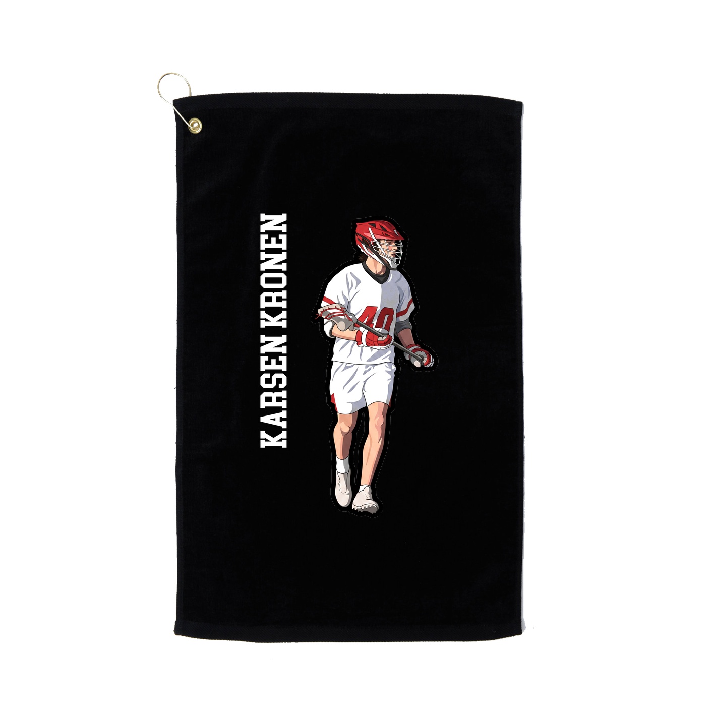 Golf Towel — Name Vertical in Black