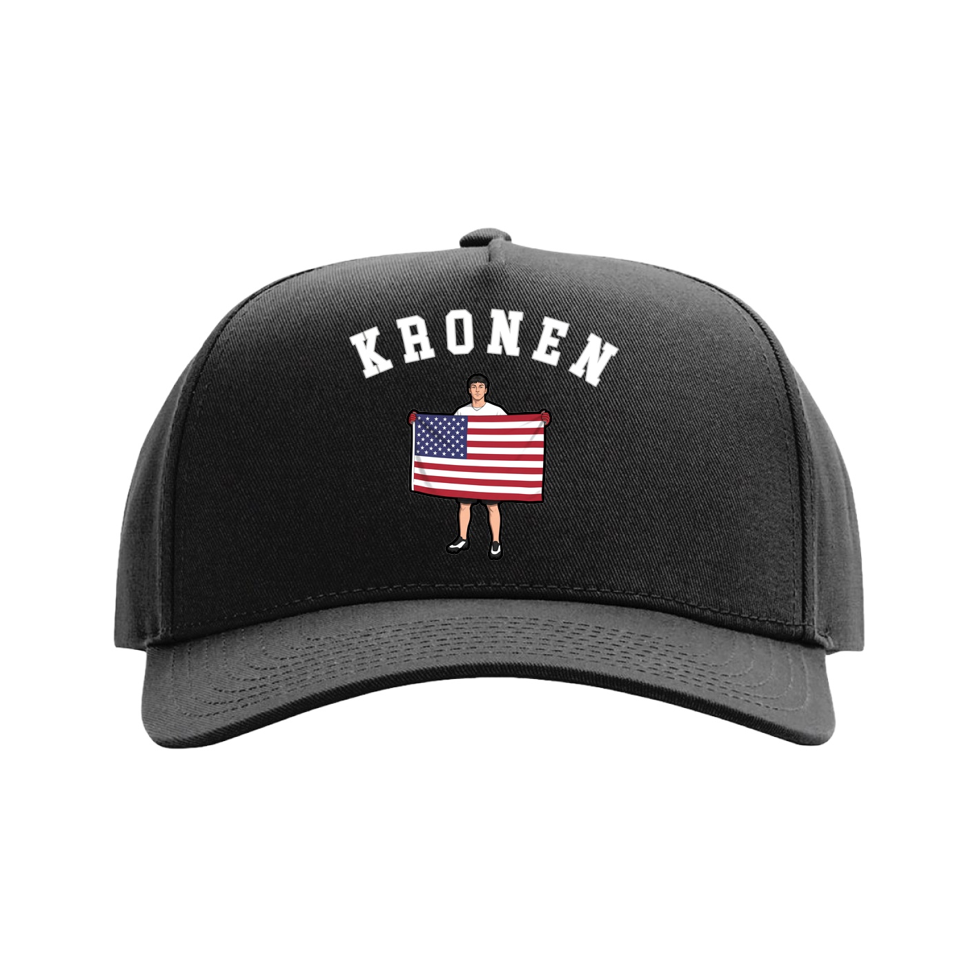 Full Fabric Five-Panel Champ Cap — Shirsey Arch in Black