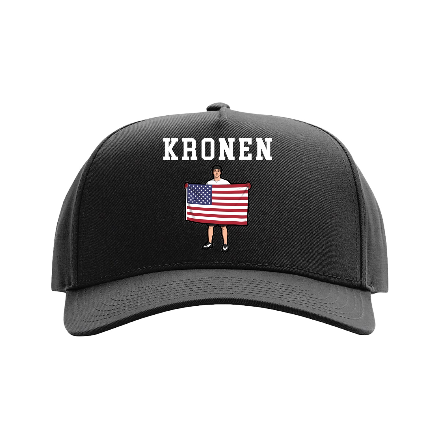 Full Fabric Five-Panel Champ Cap — Shirsey in Black