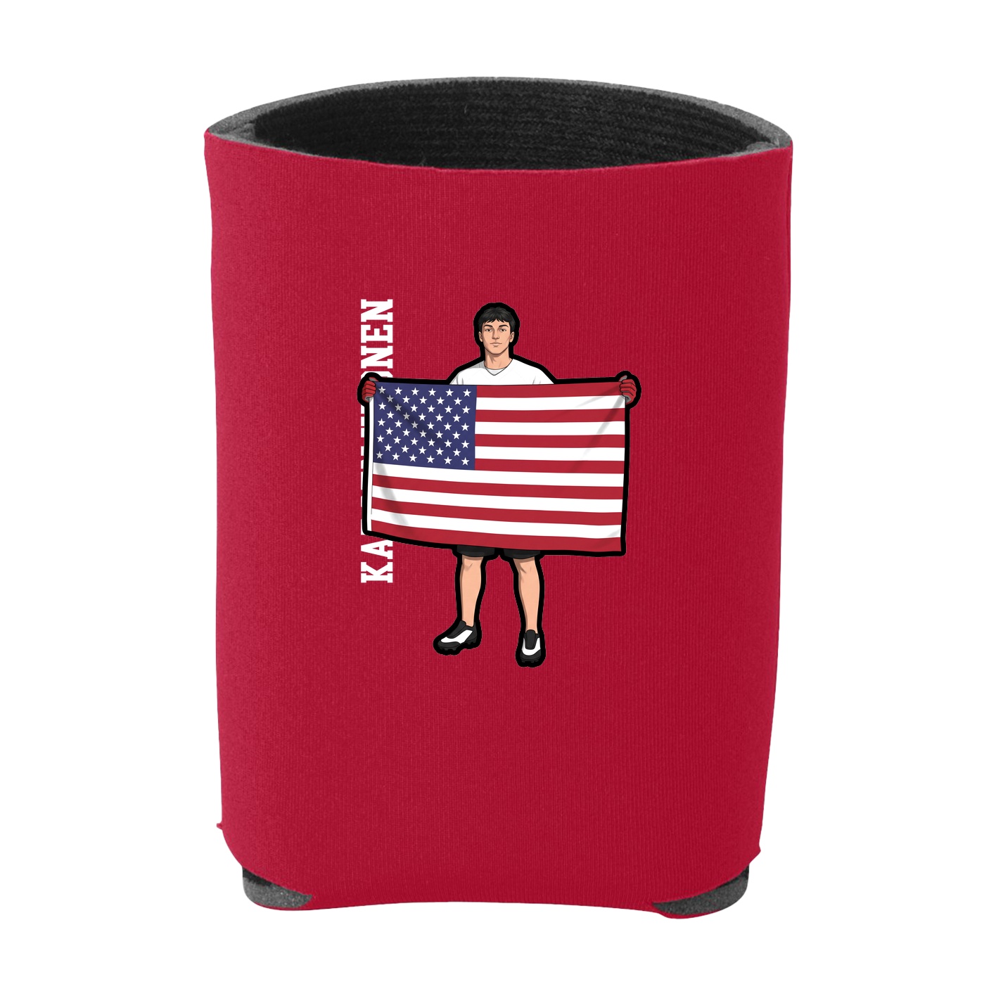 Can Holder — Name Vertical in Red