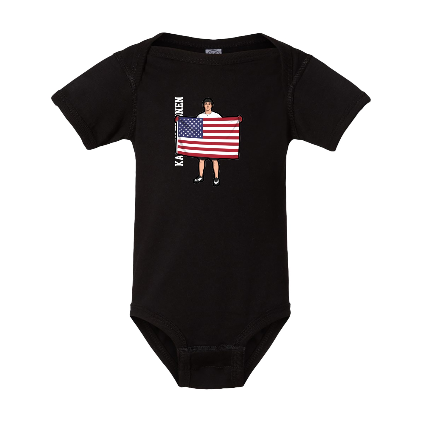 Baby Onesie — Name Vertical in Black