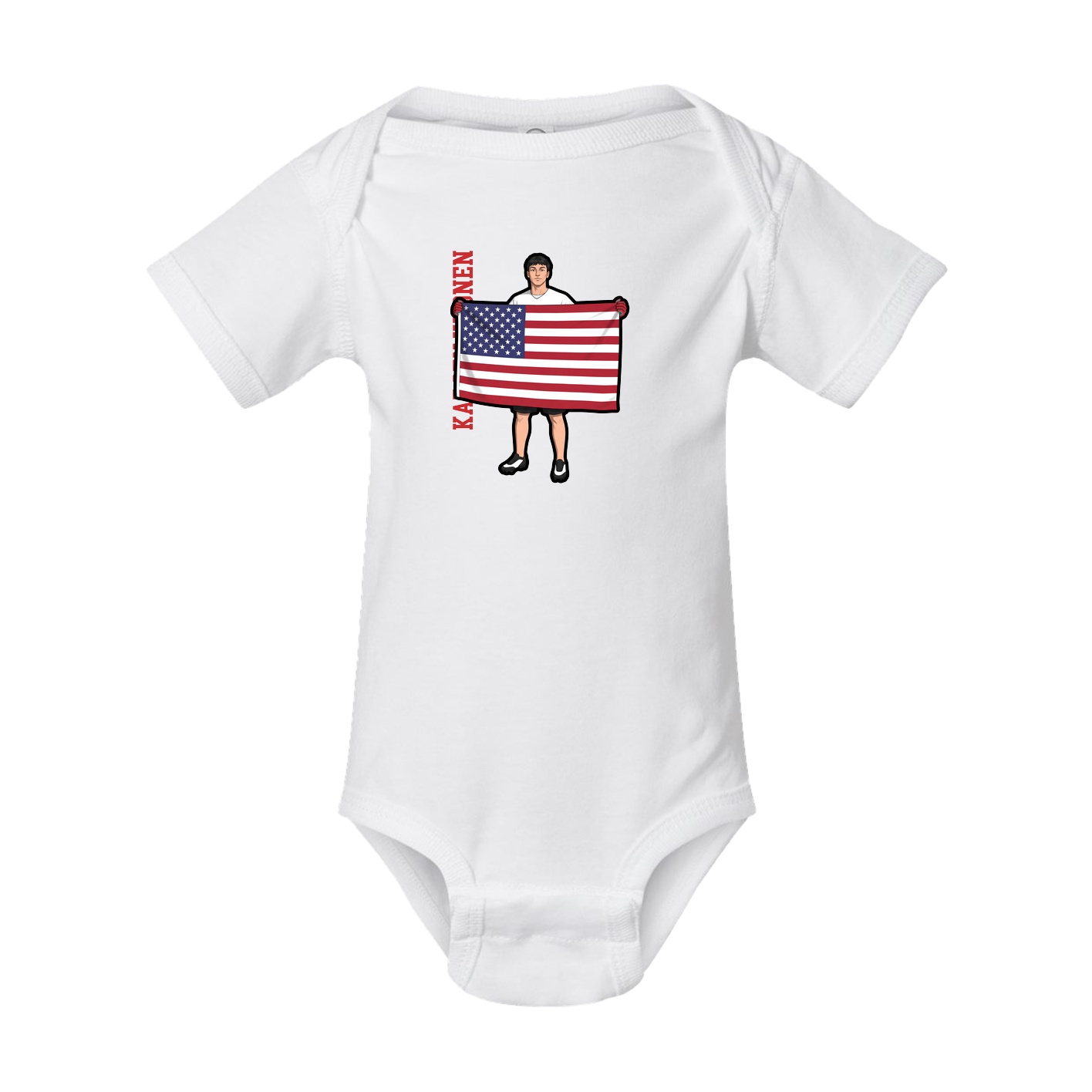 Baby Onesie — Name Vertical in White
