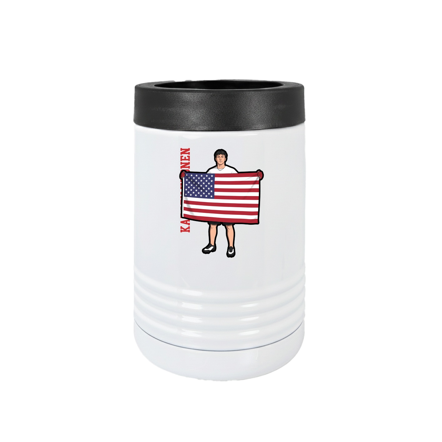 Beverage Holder — Name Vertical in White
