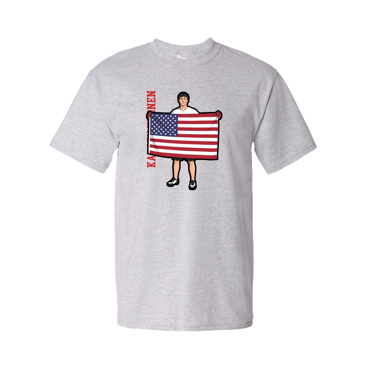 Tee — Name Vertical in Grey