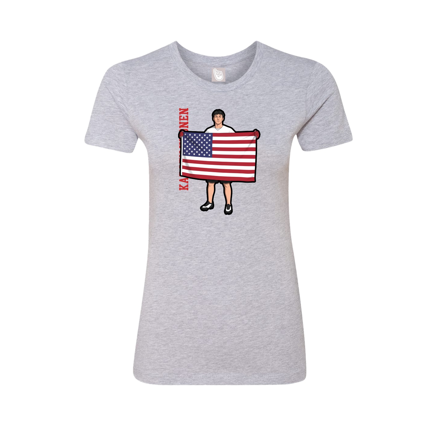 Womens Tee — Name Vertical in Grey
