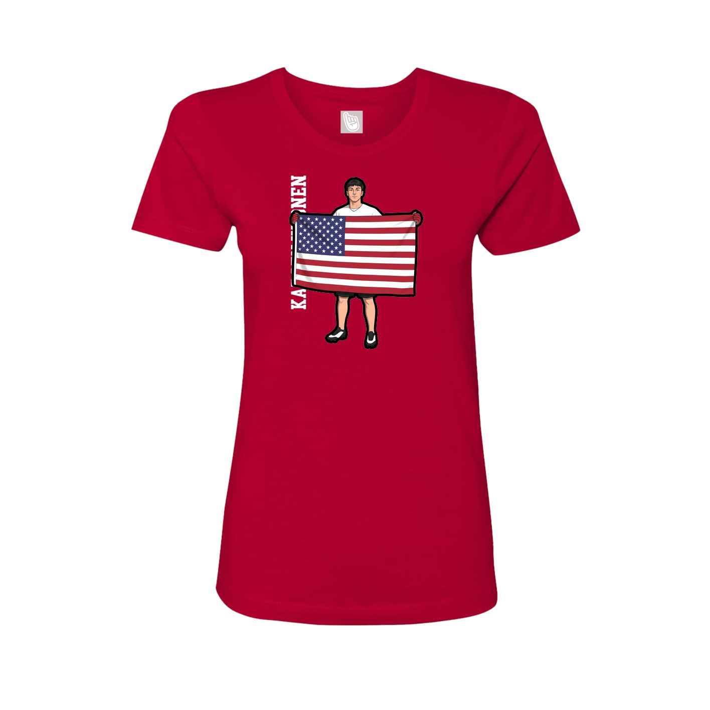 Womens Tee — Name Vertical in Red