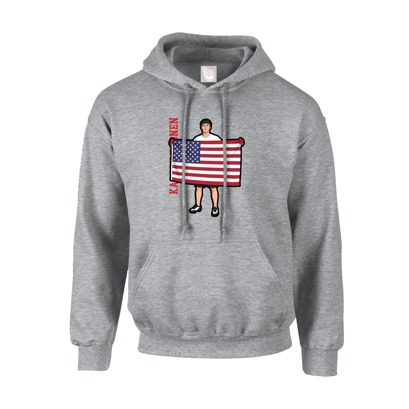 Youth Hoodie — Name Vertical in Grey