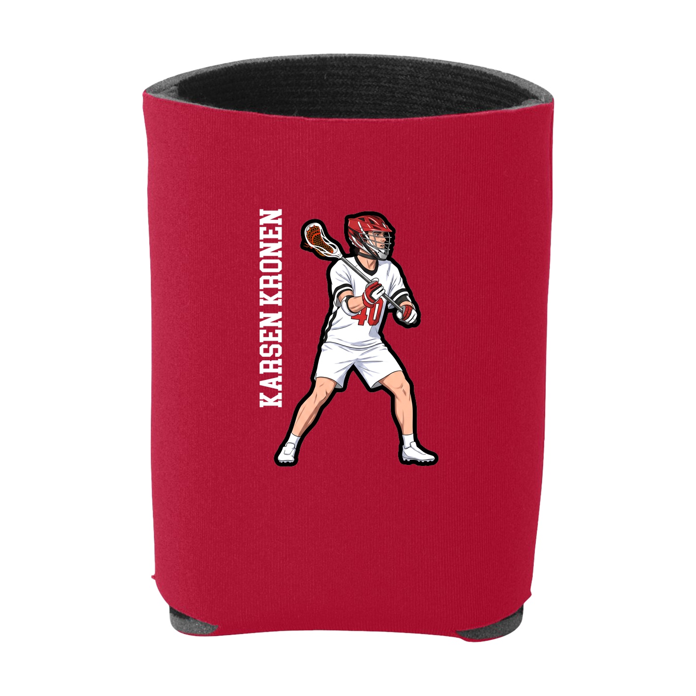 Can Holder — Name Vertical in Red
