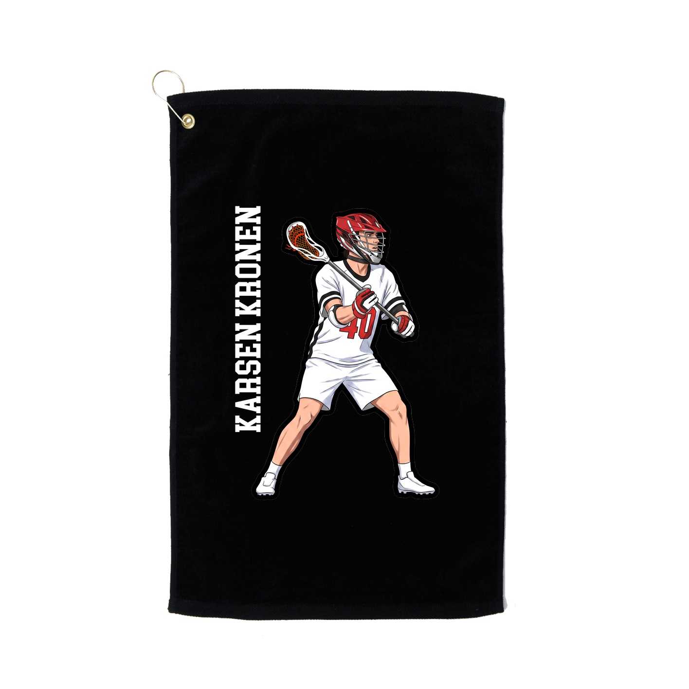 Golf Towel — Name Vertical in Black