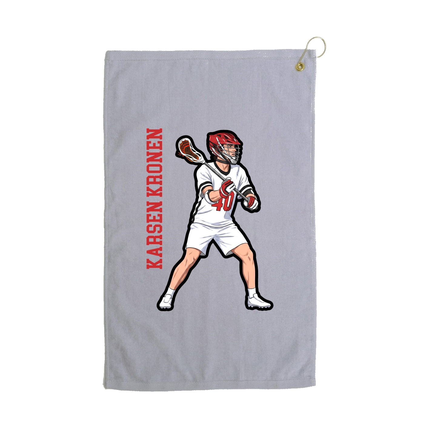 Golf Towel — Name Vertical in Grey