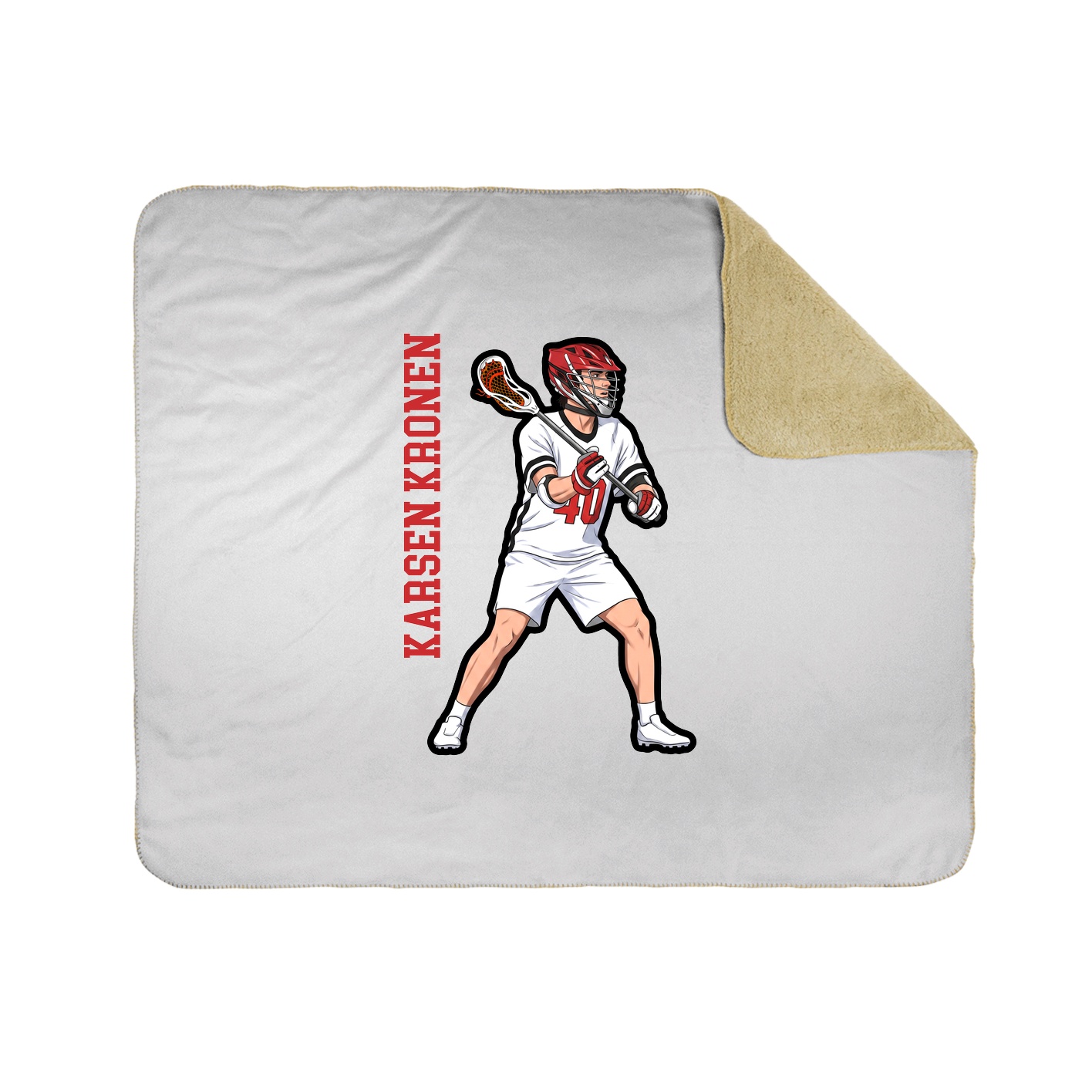 Throw Blanket — Name Vertical in White
