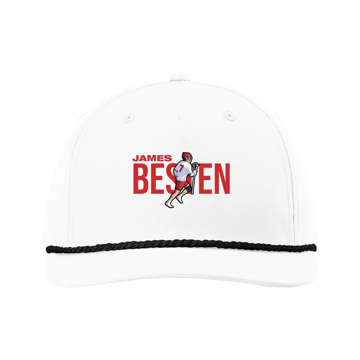 Five-Panel Classic Rope Cap — Player Name in White