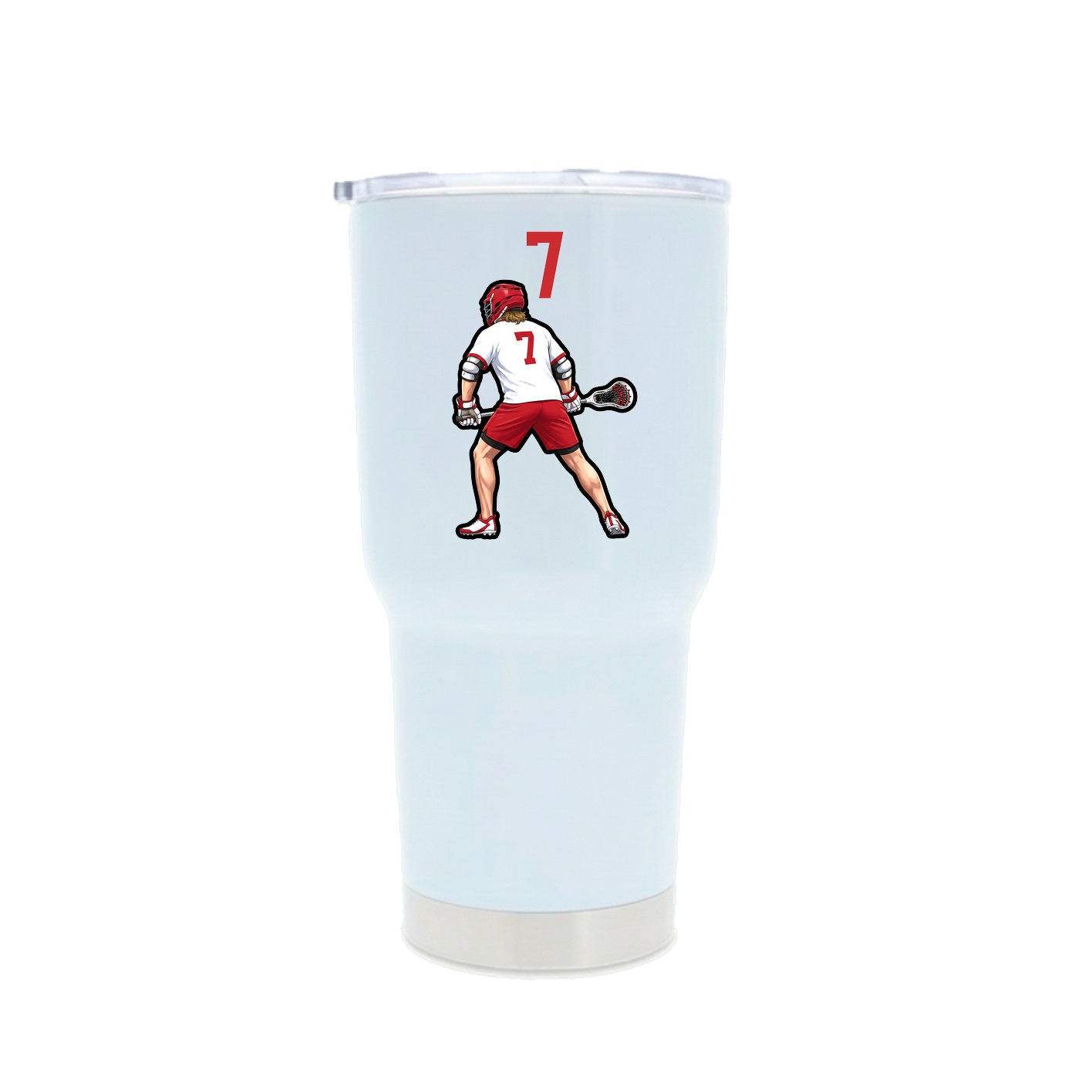 30oz Stainless Steel Tumbler — Number Top in White