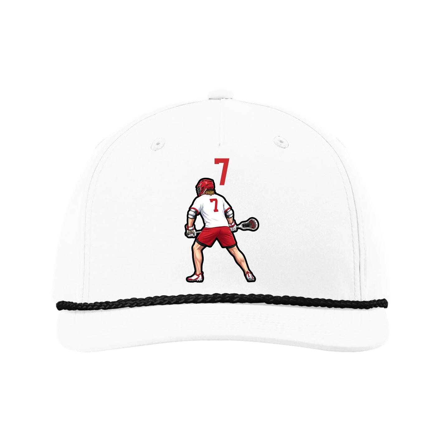 Five-Panel Classic Rope Cap — Number Top in White