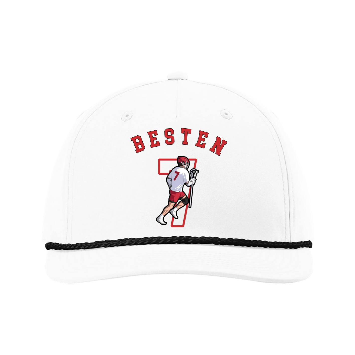 Five-Panel Classic Rope Cap — Shirsey Arch in White