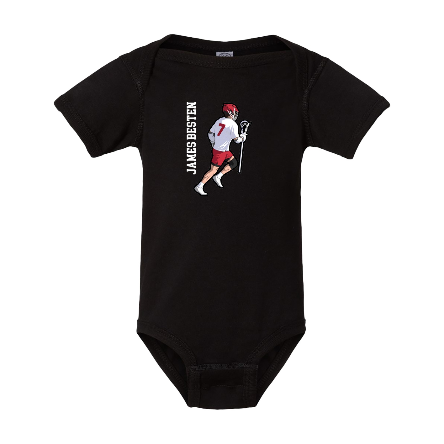 Baby Onesie — Name Vertical in Black