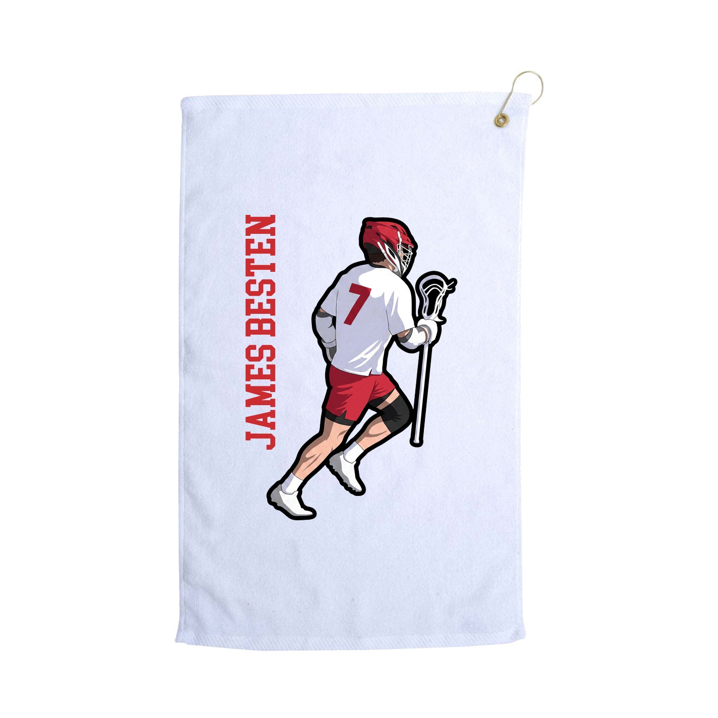 Golf Towel — Name Vertical in White