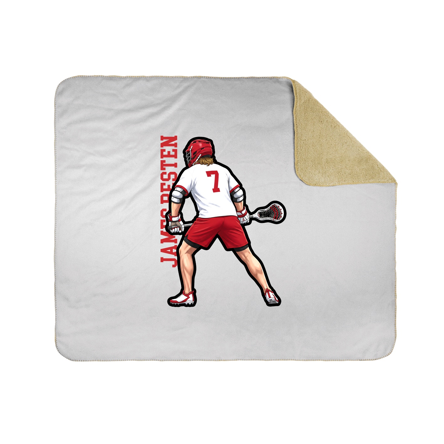 Throw Blanket — Name Vertical in White