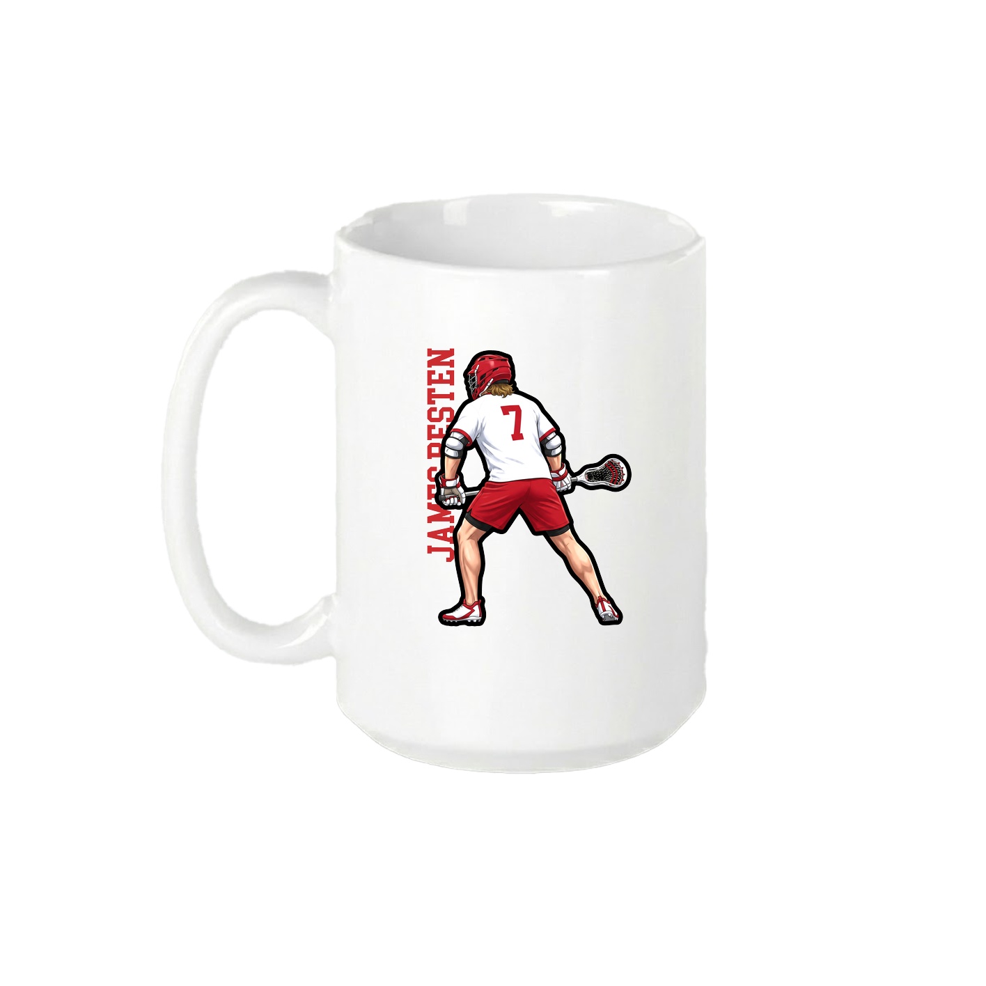 15oz Coffee Mug — Name Vertical in White