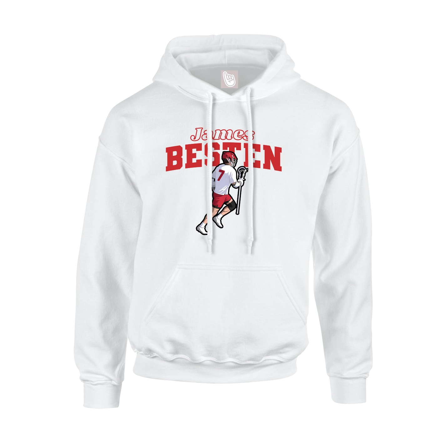 Hoodie — Name Arch in White