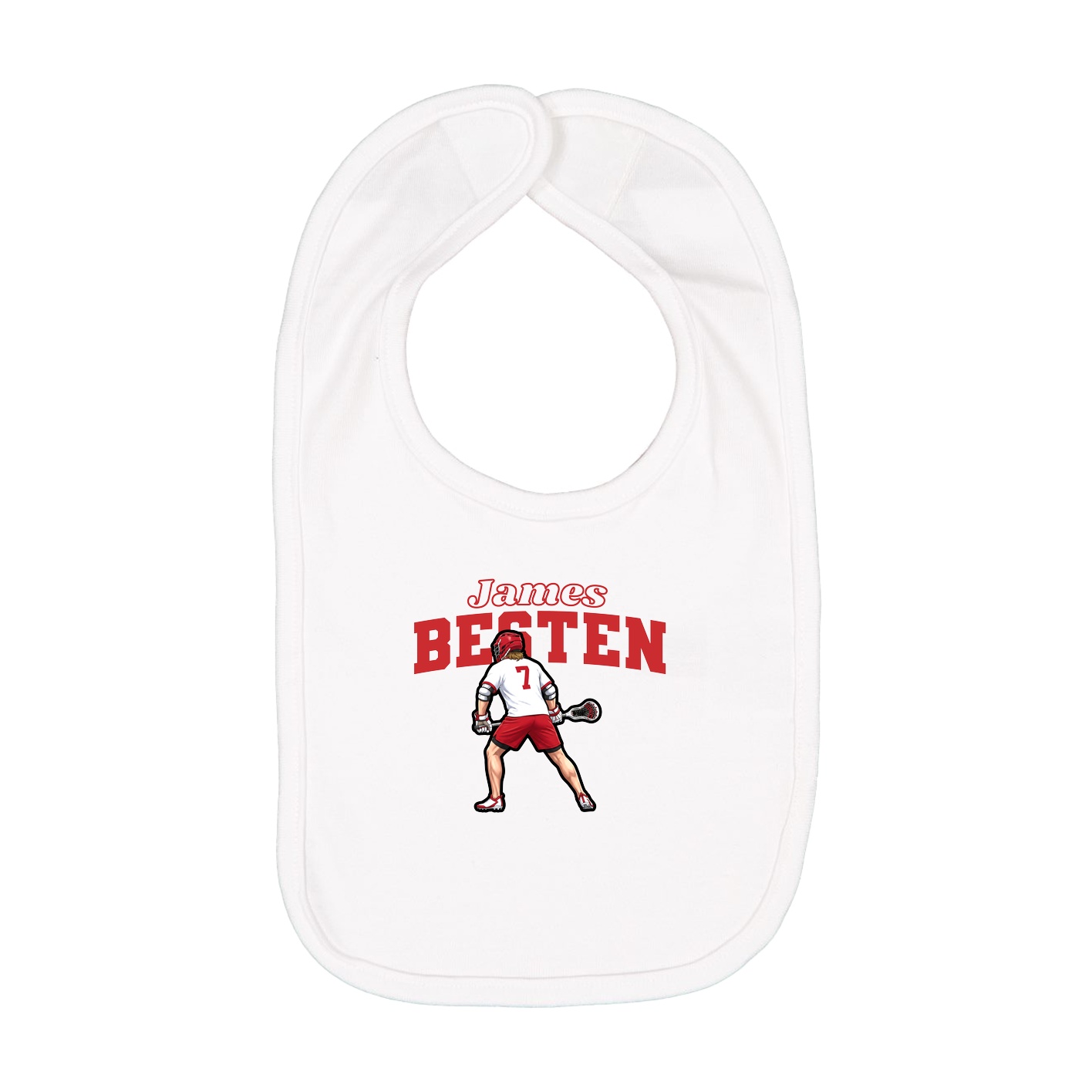 Infant Bib — Name Arch in White