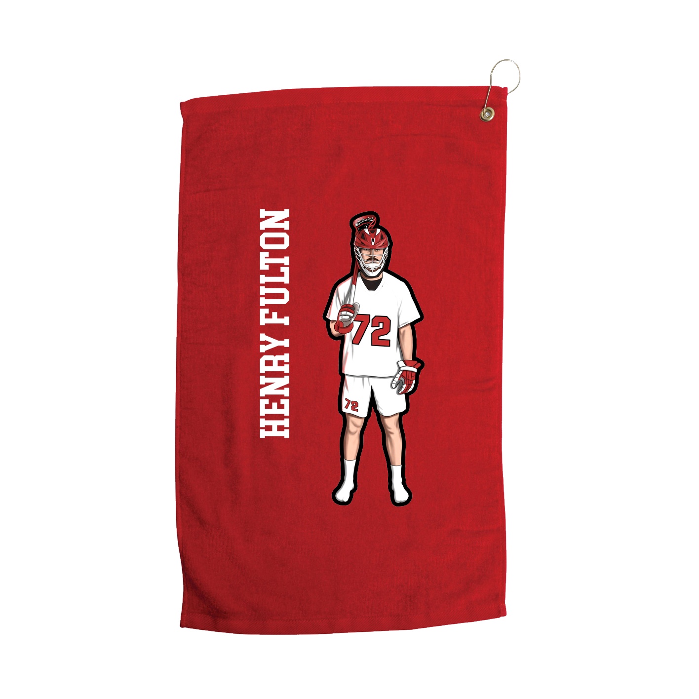 Golf Towel — Name Vertical in Red