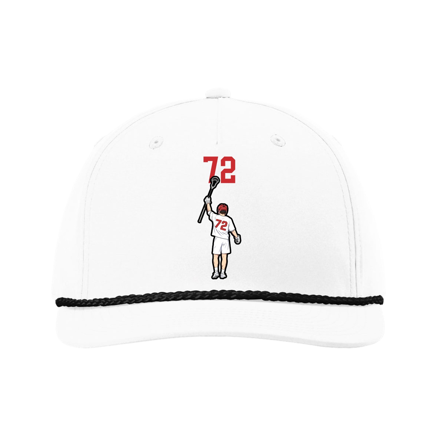 Five-Panel Classic Rope Cap — Number Top in White