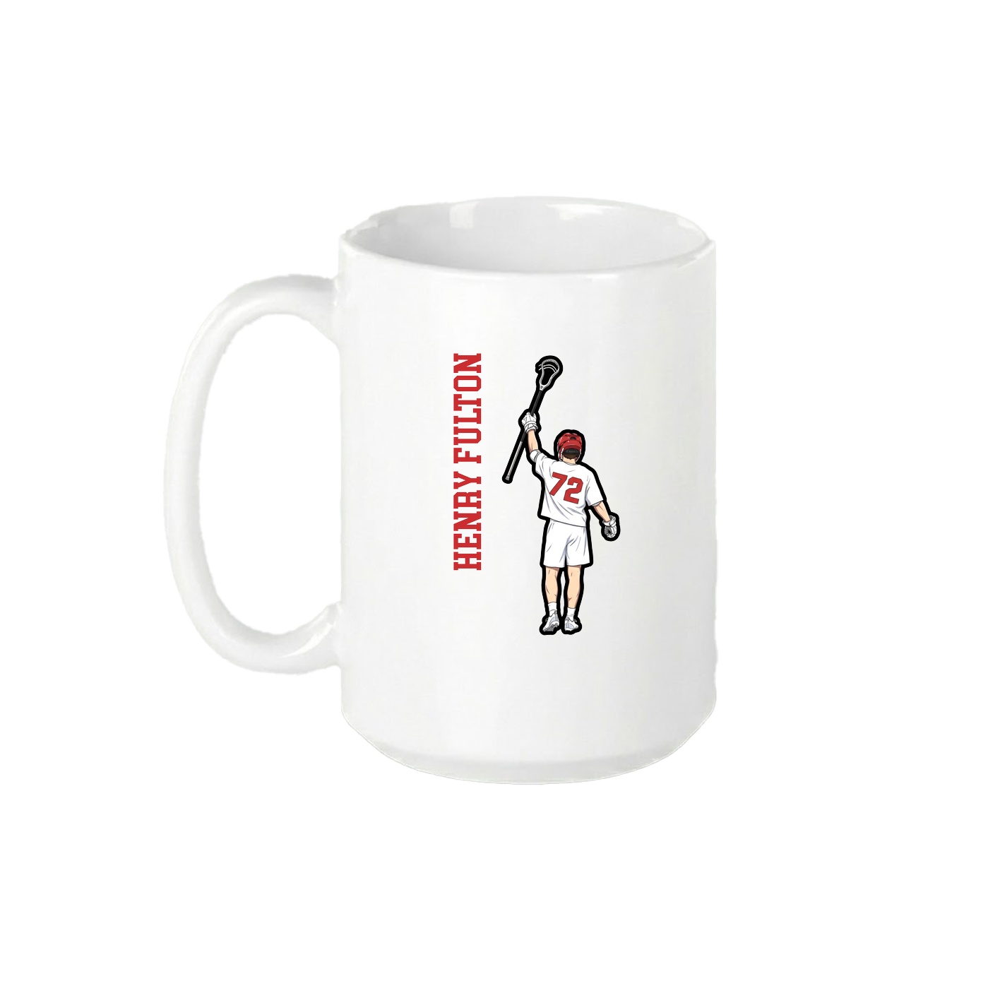 15oz Coffee Mug — Name Vertical in White