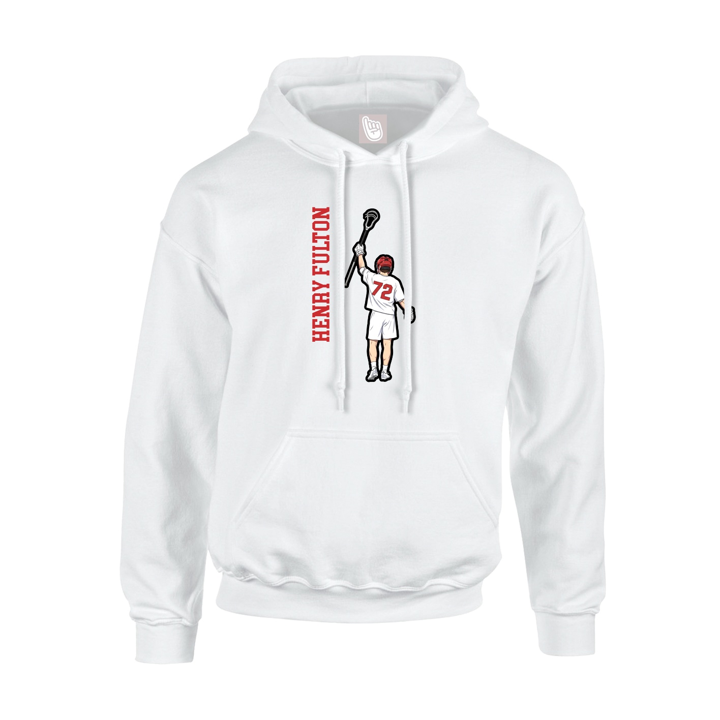 Youth Hoodie — Name Vertical in White