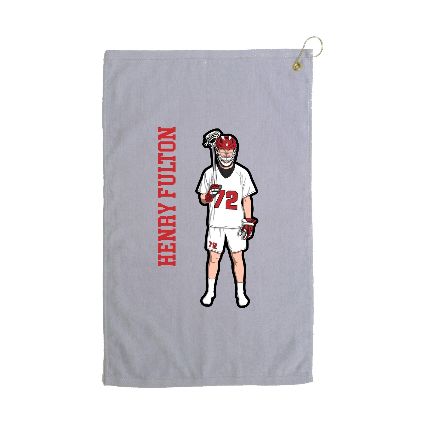 Golf Towel — Name Vertical in Grey