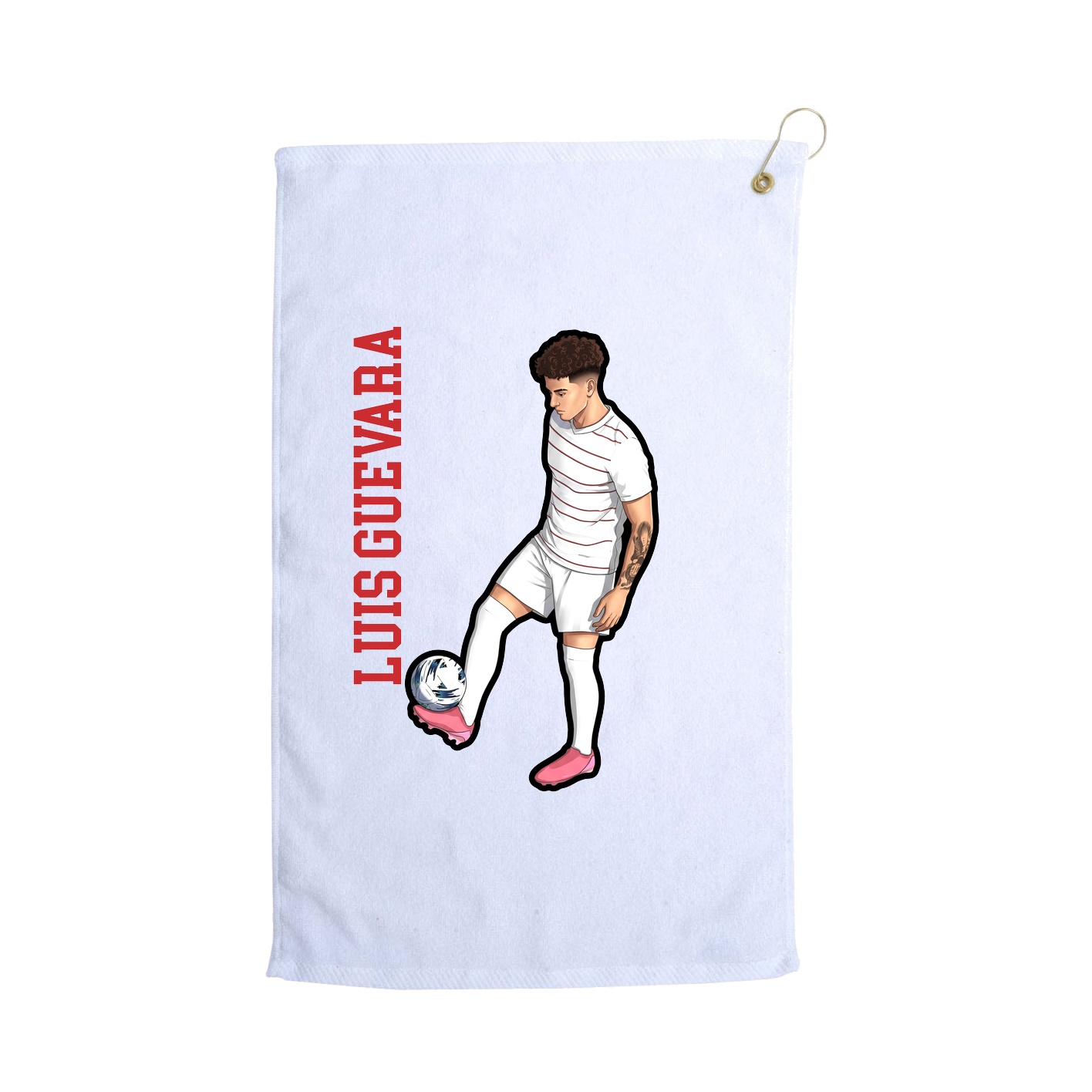 Golf Towel — Name Vertical in White