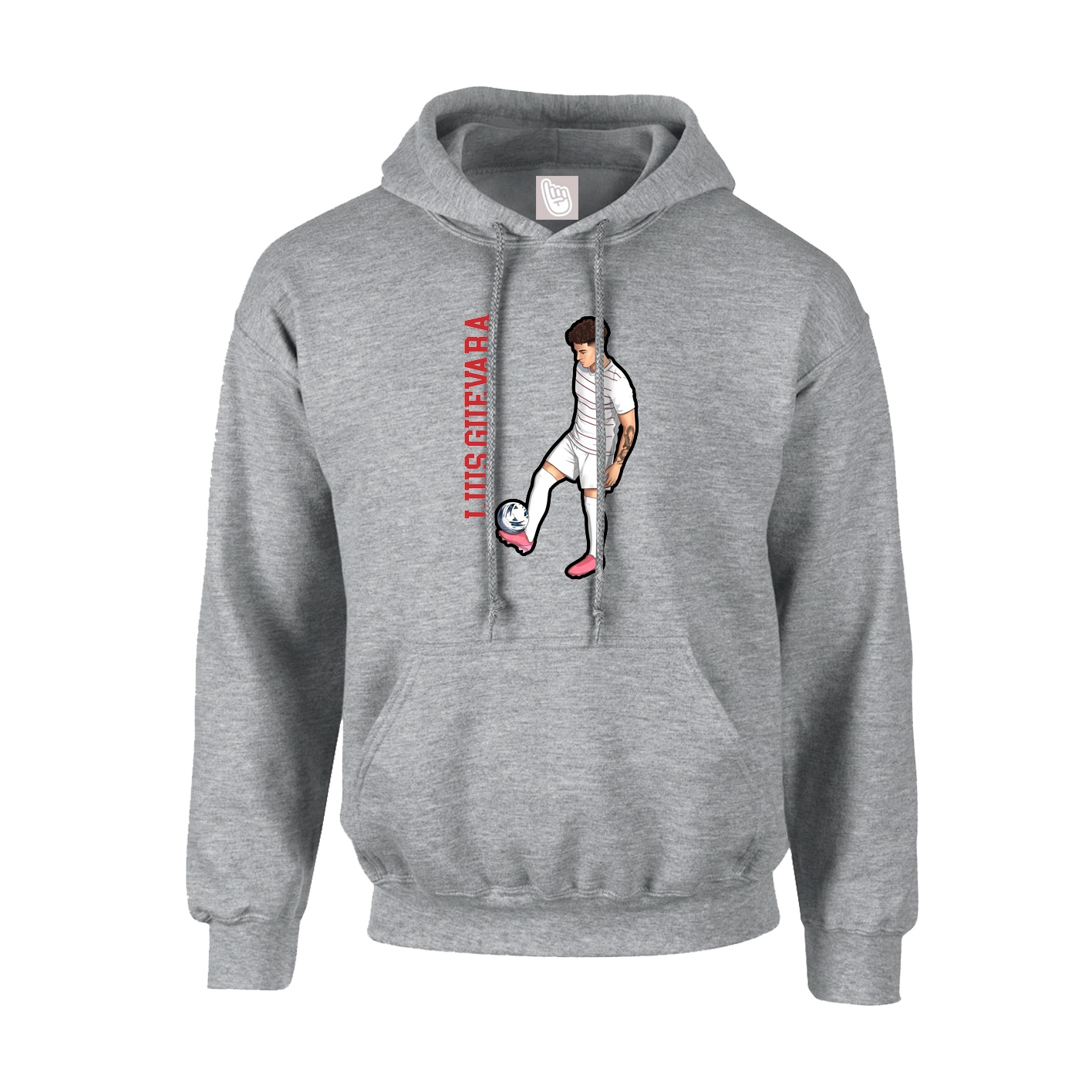 Youth Hoodie — Name Vertical in Grey