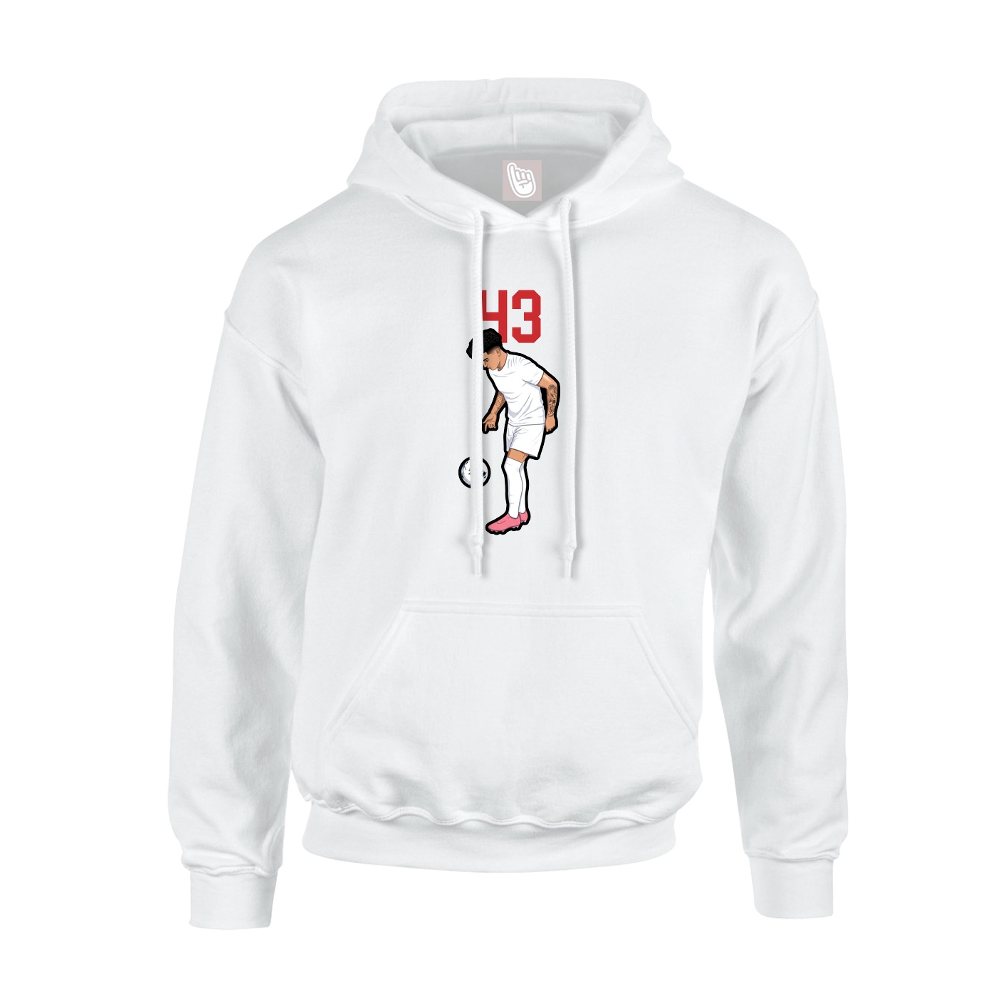 Youth Hoodie — Number Top in White